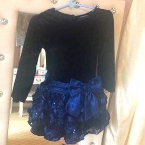 Girl navy holiday dress
